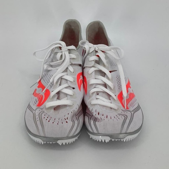 Saucony Endorphin 3 Sz 11 White Viz Red Track Running Shoes Spikes J12-3 - Picture 2 of 8